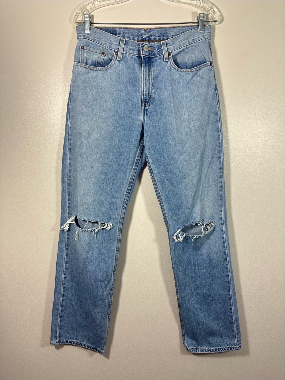 VTG Levis 577 Lower Rise Loose Fit Jeans Distressed Denim Sz 8 MIS Baggy Y2K